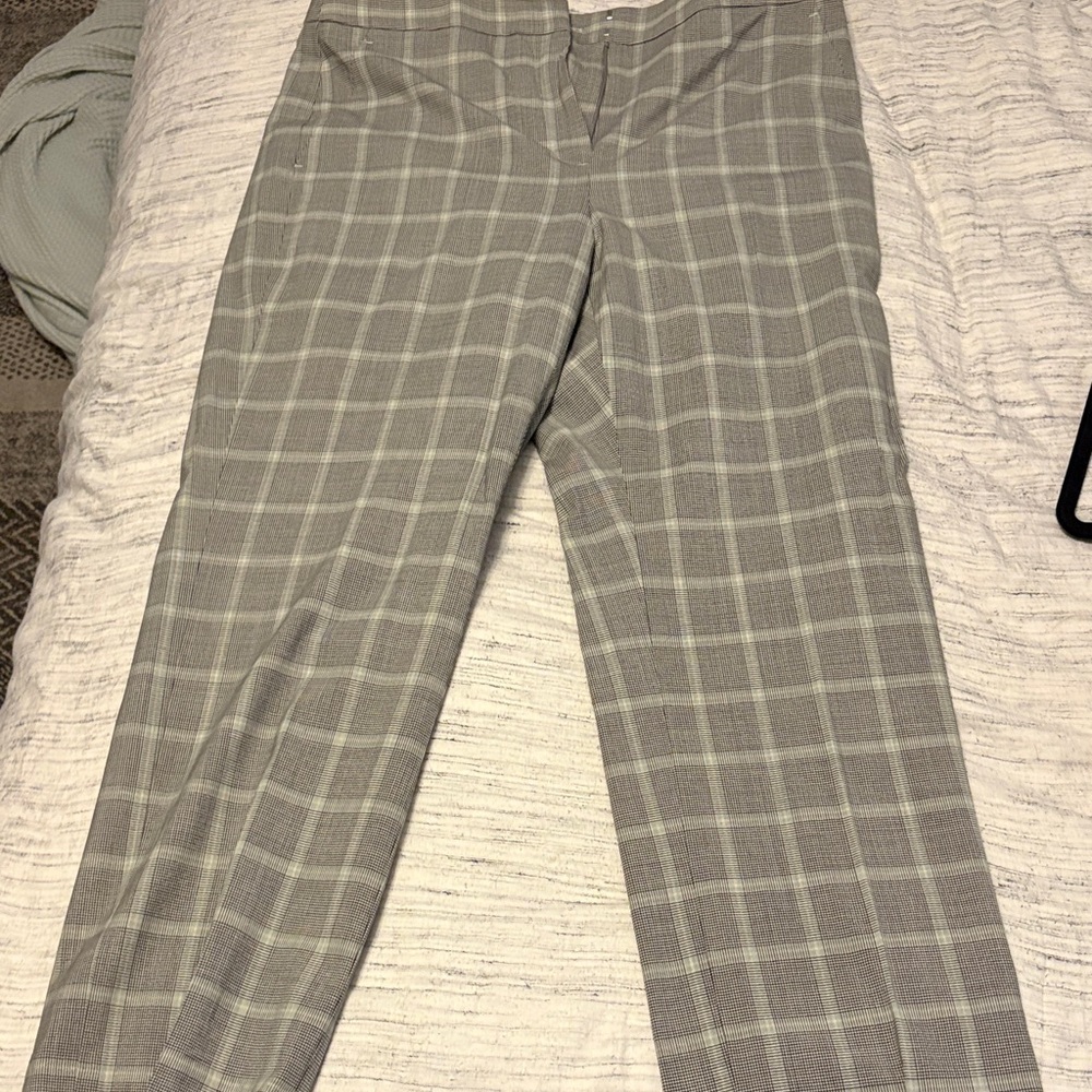 J. Crew Women's Gray Checkered Trousers